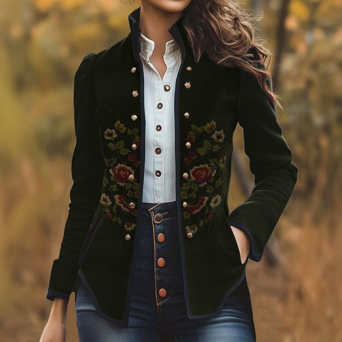 Aurelia Floral Embroidered Blazer