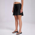 Sway Satin Drawstring Midi Skirt