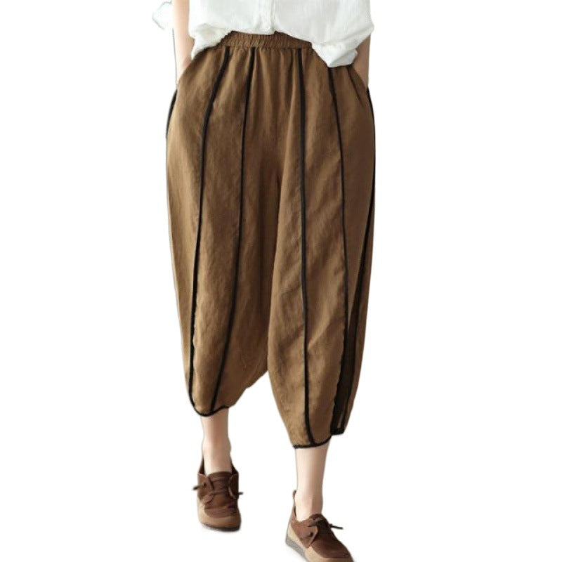 Flow Arden Linen Cotton Cropped Trousers