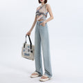 Indigo Quill Wide-Leg Jeans