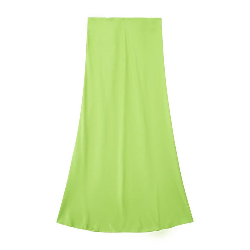 Sway Satin Silky Slim Midi Skirt