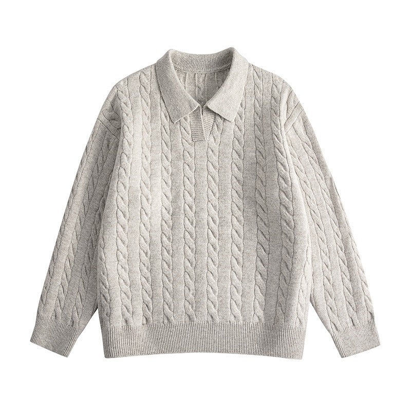 Atlas Men's Cable-Knit V-Neck Sweater