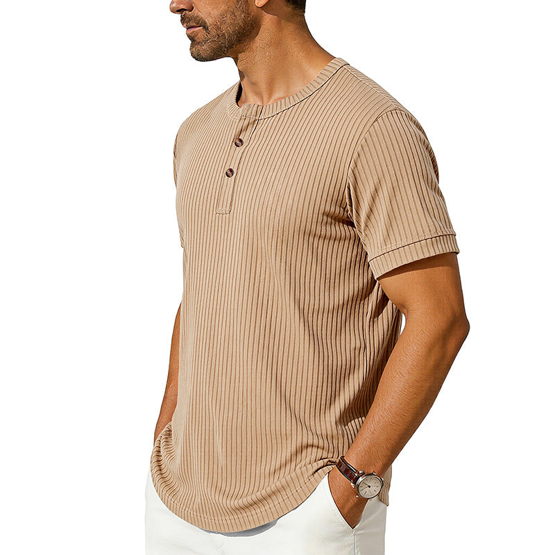 Metro Men's Ribbed Henley Shirt