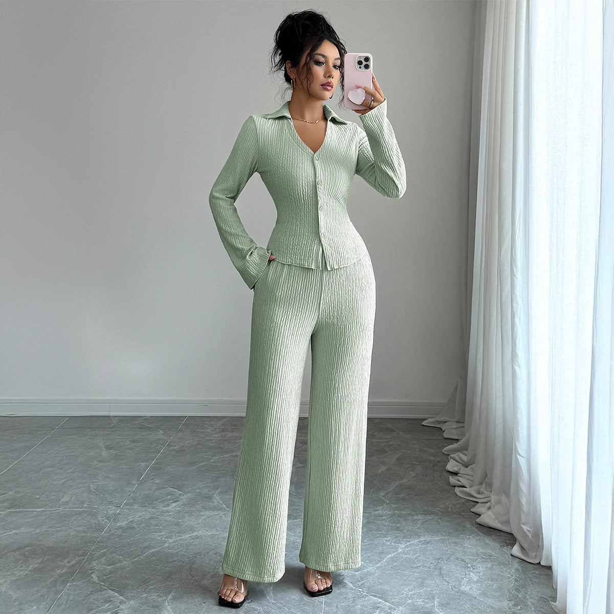 Aurelia Wide-Leg Button Co-ord Set