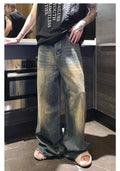Indigo Men's Washed Retro Straight Jeans