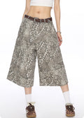 Indigo Denim Leopard Printed Trousers