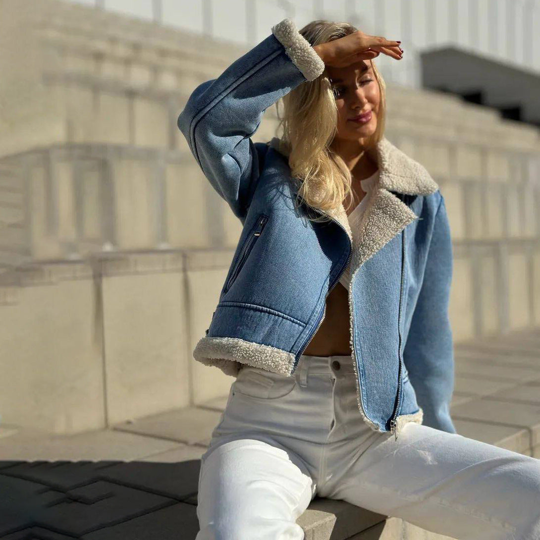 Lumen Denim Fleece-Lined Coat