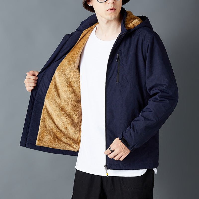 District Men's Fleece-Lined Stand-Collar Windbreaker