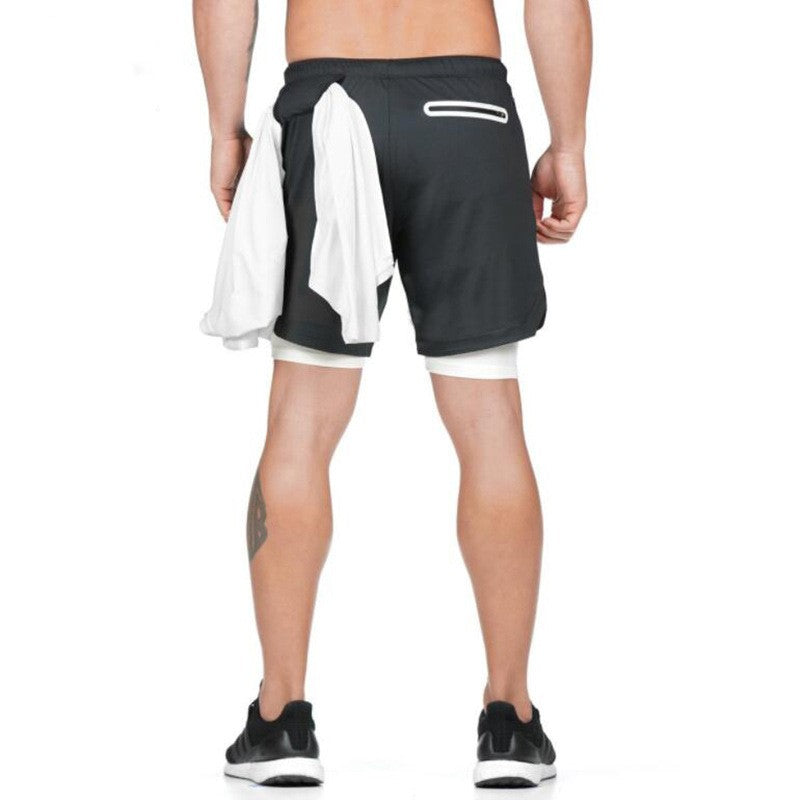 2-in-1 training shorts in black