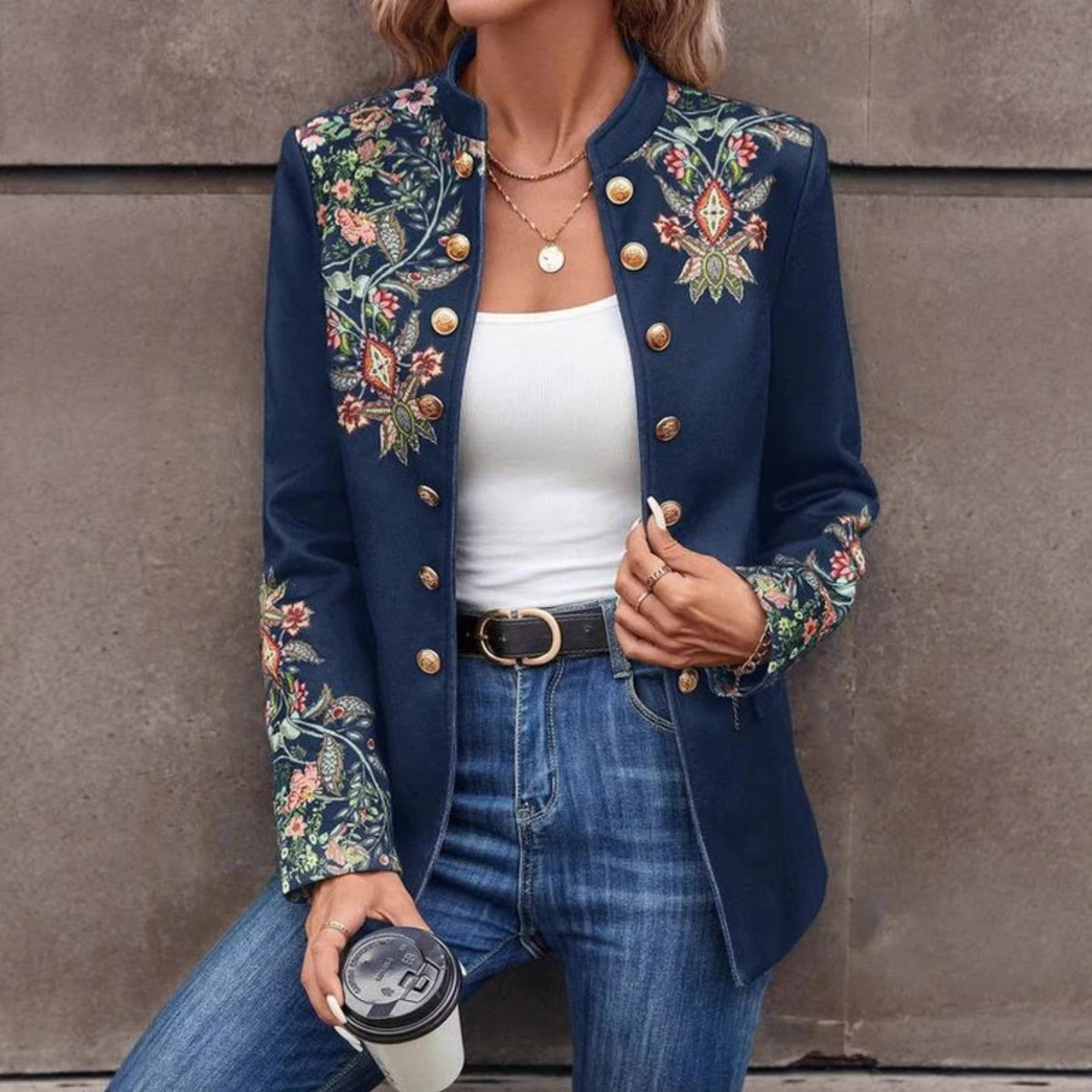 Aurelia Floral Embroidered Blazer