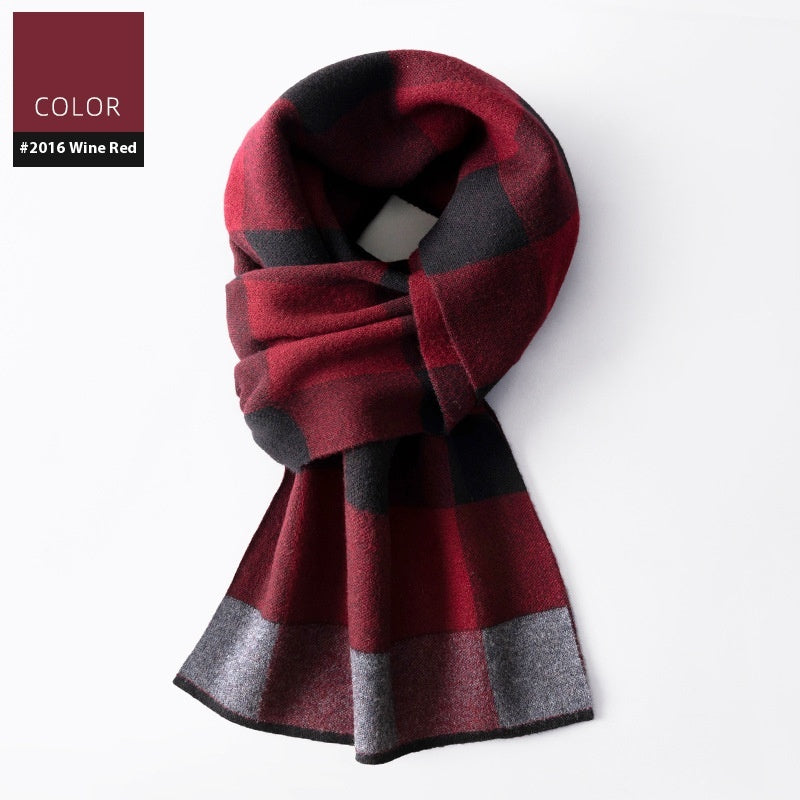 Ember Men's Wool Plaid Scarf