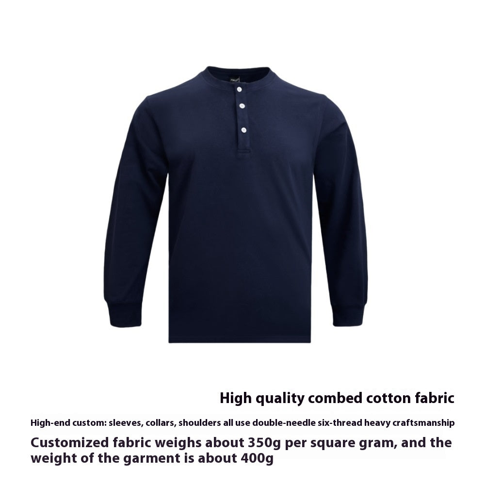 Metro Men's Cotton Slim Retro Henley Shirt