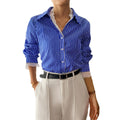 Aurelia Long-Sleeve Button Striped Shirt