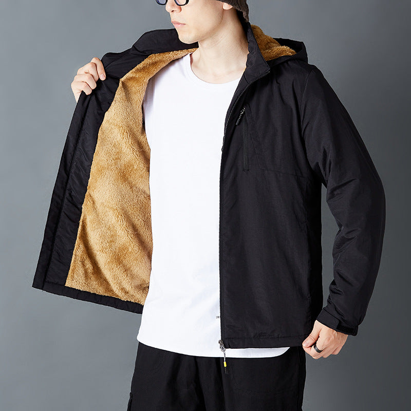 District Men's Fleece-Lined Stand-Collar Windbreaker