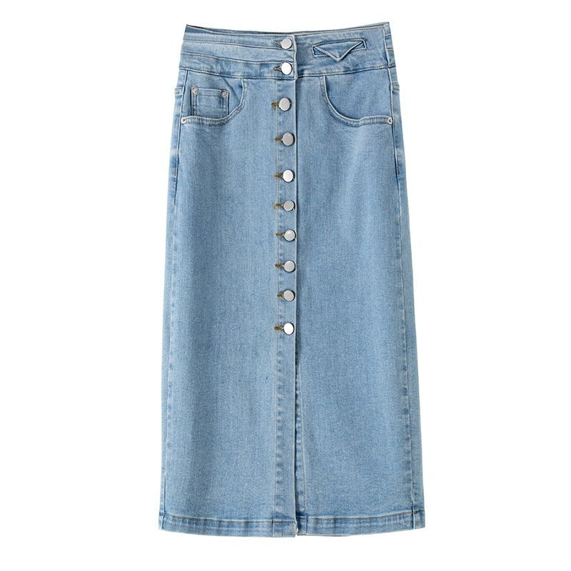 Sway Single-Breasted Denim Skirt
