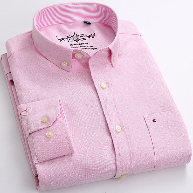 Metro Men's Cotton Long-Sleeve Solid Shirt