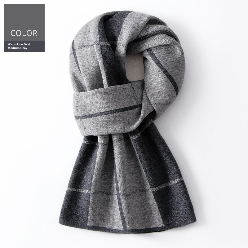 Ember Men's Wool Plaid Scarf