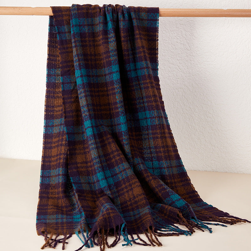 Ember Plaid Thick Scarf