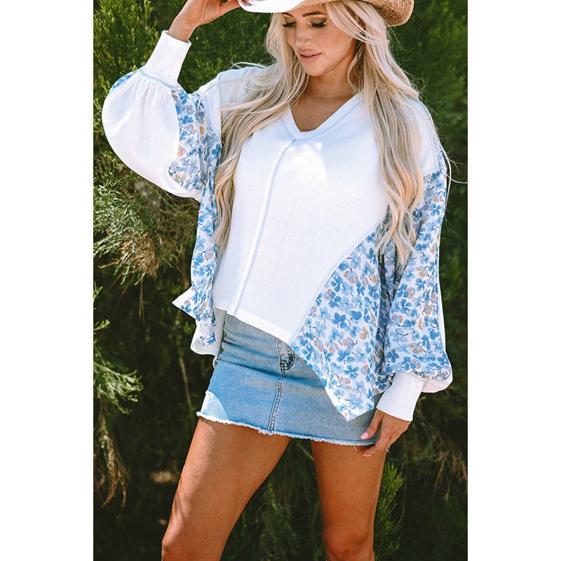 Aurelia Relaxed Long-Sleeve V-Neck Top