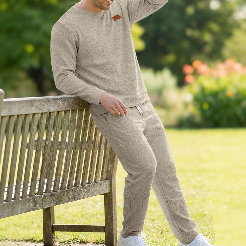 District Men's Crew-Neck Letter-Print Co-ord Set