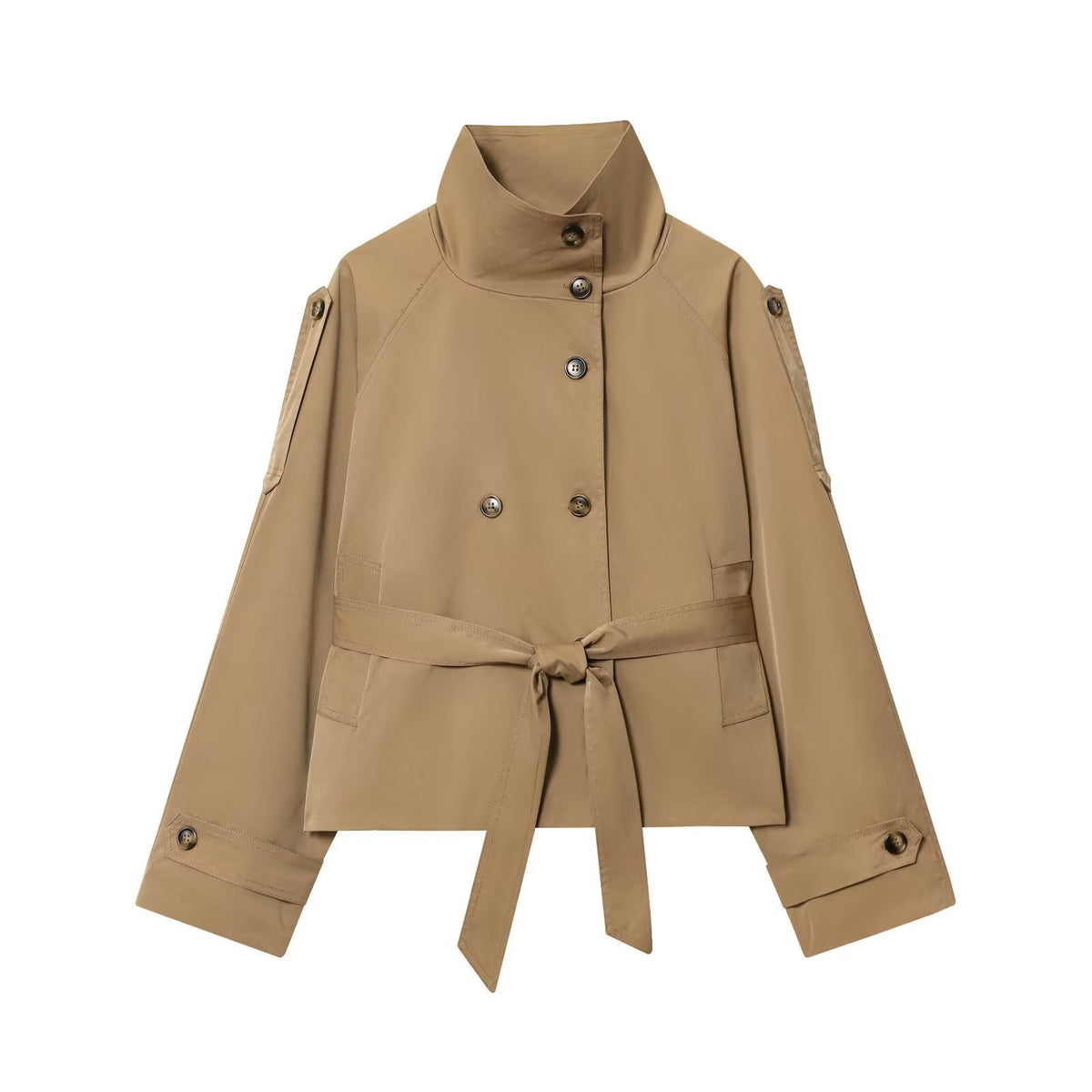 Lumen Lace Lace-Up Double-Breasted Trench Coat
