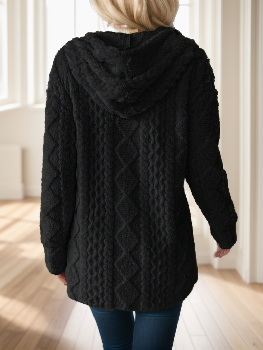 Cove Hooded Solid Fleece Jacket