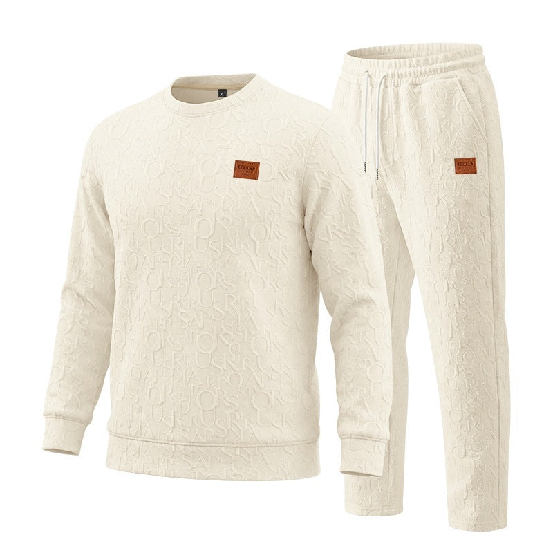 District Men's Crew-Neck Letter-Print Co-ord Set