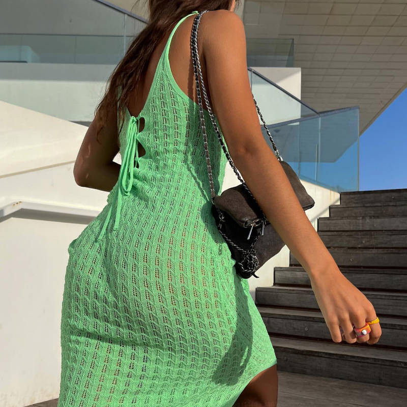 Nova Lace Lace-Up Knit Dress