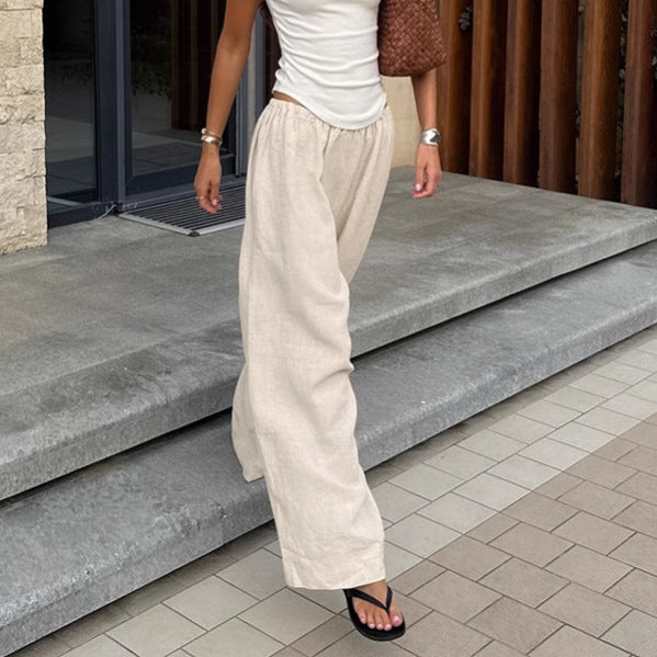 Flow Calder Linen Cotton Wide-Leg Trousers