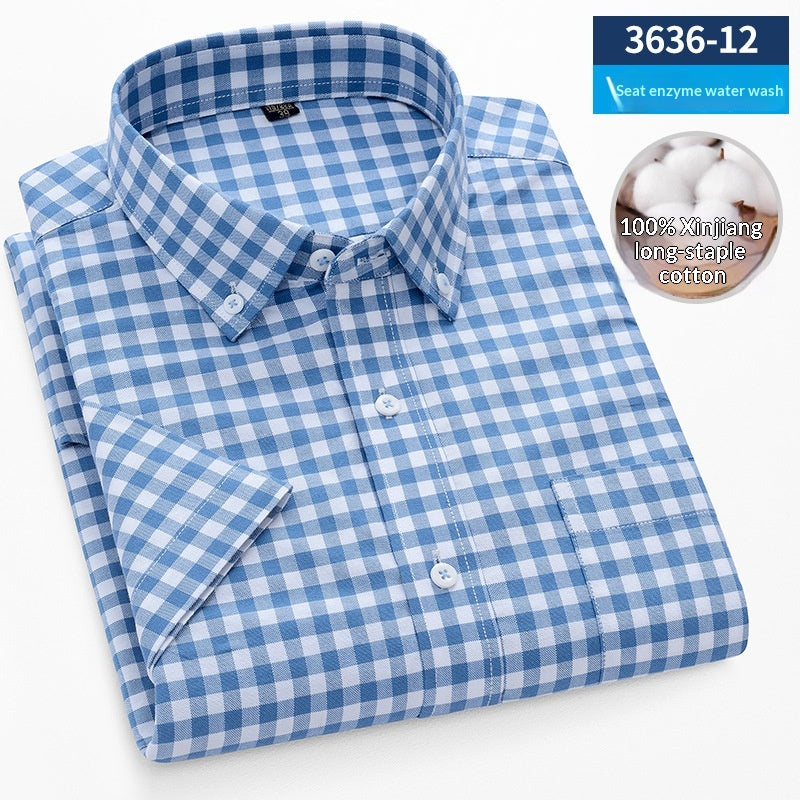 Metro Men's Cotton Striped Plaid Shirt