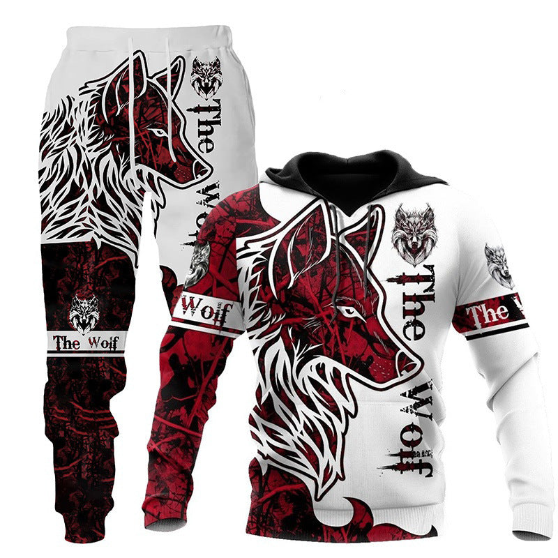 District Men's Hooded Printed 3D-Print Tracksuit