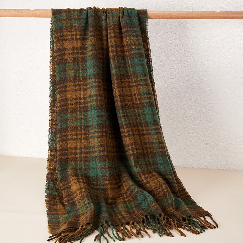 Ember Plaid Thick Scarf