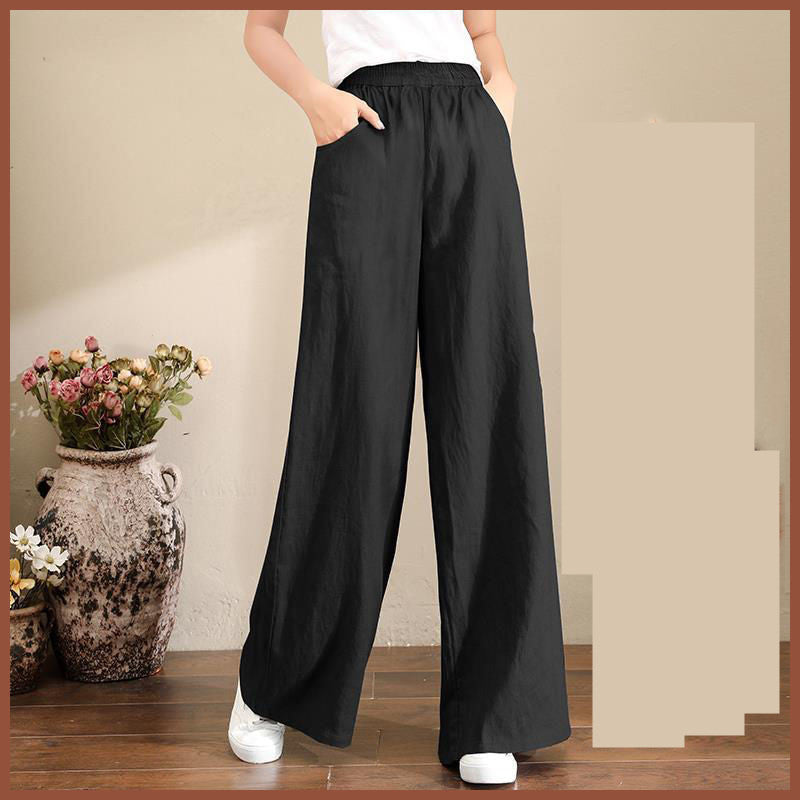 Flow Linen Relaxed Wide-Leg Trousers