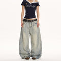 Indigo Relaxed Retro Wide-Leg Jeans