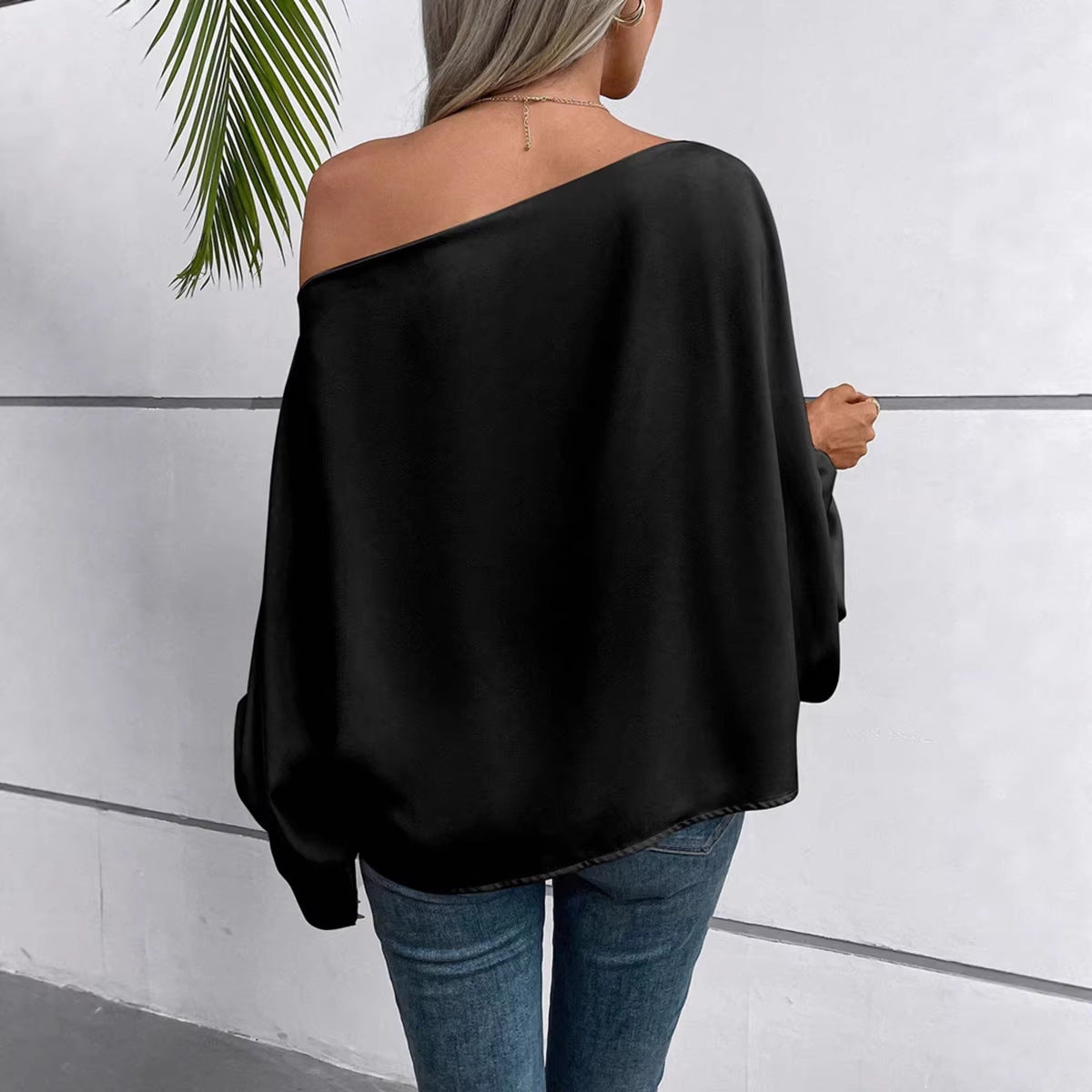 Aurelia Satin Off-Shoulder Blouse