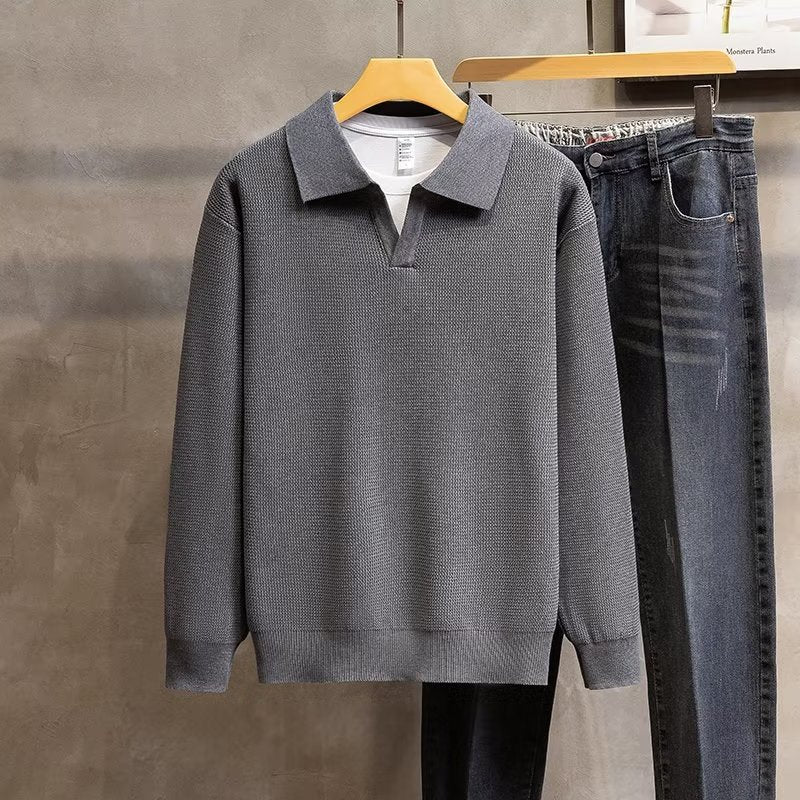 Metro Men's Knit Lapel Polo Shirt