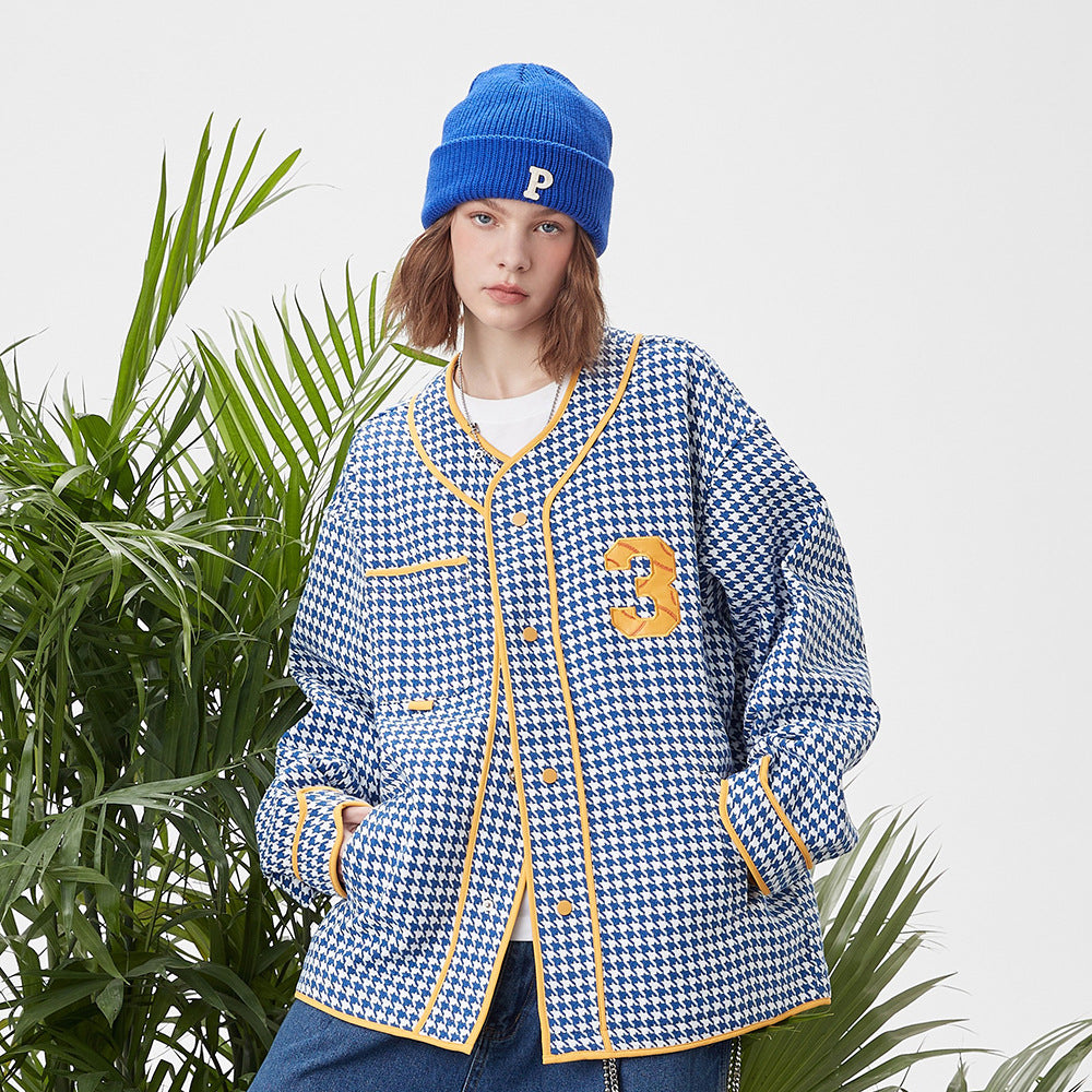 District Men's Houndstooth Varsity Jacket