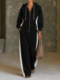 Sera Wide-Leg Zip-Up Colour-Block Tracksuit