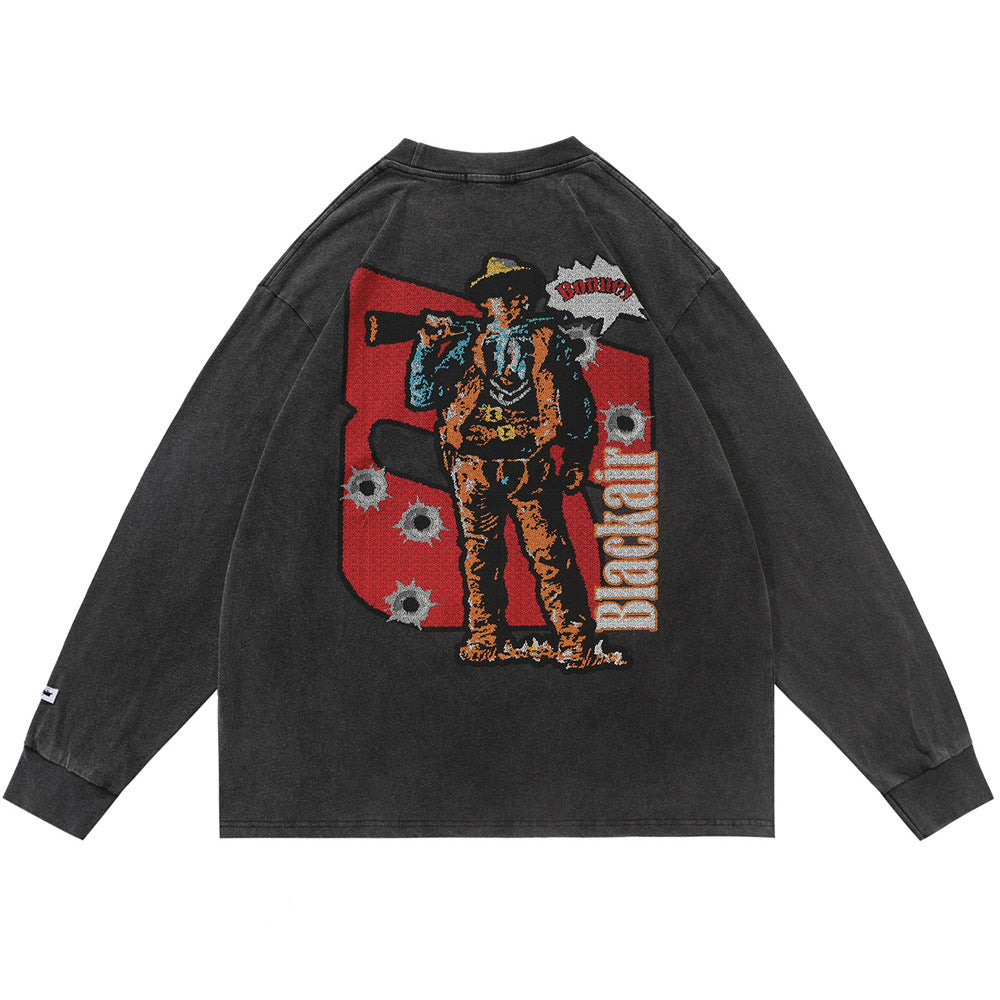 Archive Men's Long-Sleeve Printed Distressed T-Shirt
