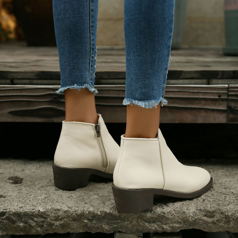 Stride Chunky Zip Water-Resistant Ankle Boots