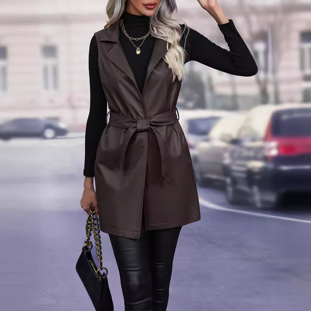 Hearth Faux-Leather Leather Cardigan