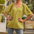 Aurelia Arden Relaxed Short-Sleeve Button Shirt