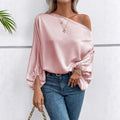 Aurelia Satin Off-Shoulder Blouse
