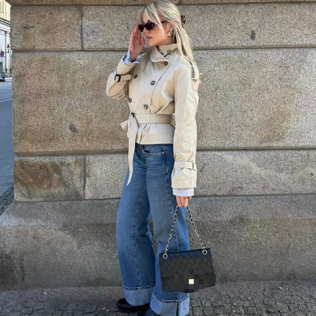 Lumen Cropped Trench Coat