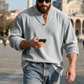 Metro Men's Corduroy Long-Sleeve Retro Henley Shirt