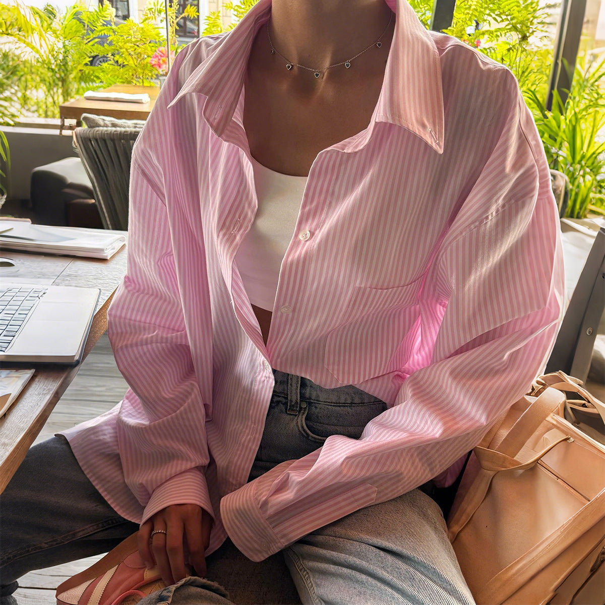 Aurelia Button Striped Cardigan