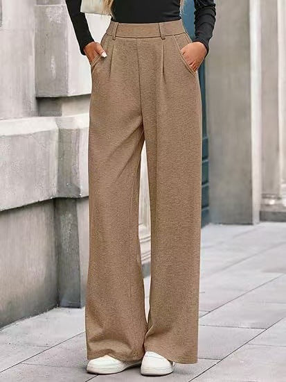 Flow Straight Solid Wide-Leg Trousers