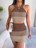 Sera Cropped Bodycon Gradient Knit Set