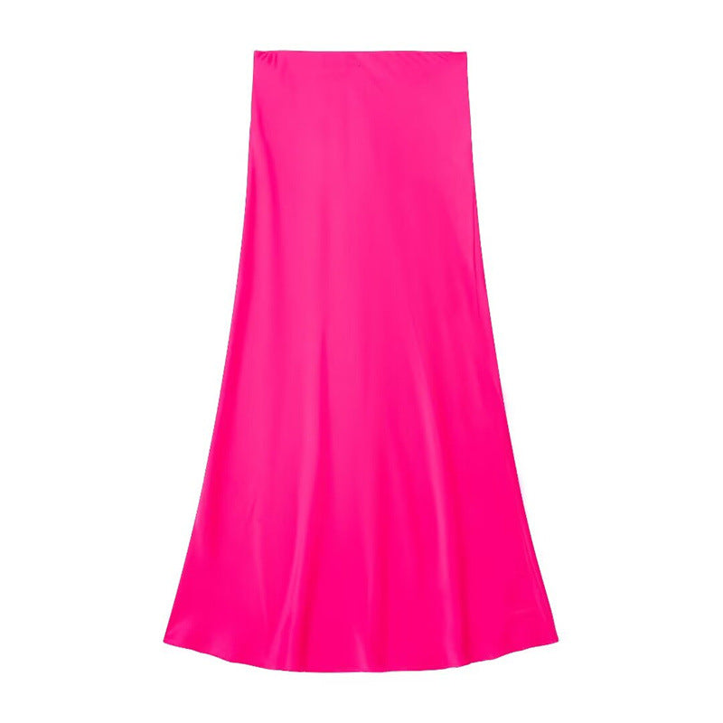 Sway Satin Silky Slim Midi Skirt