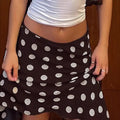 Sway Satin Polka-Dot Printed Midi Skirt